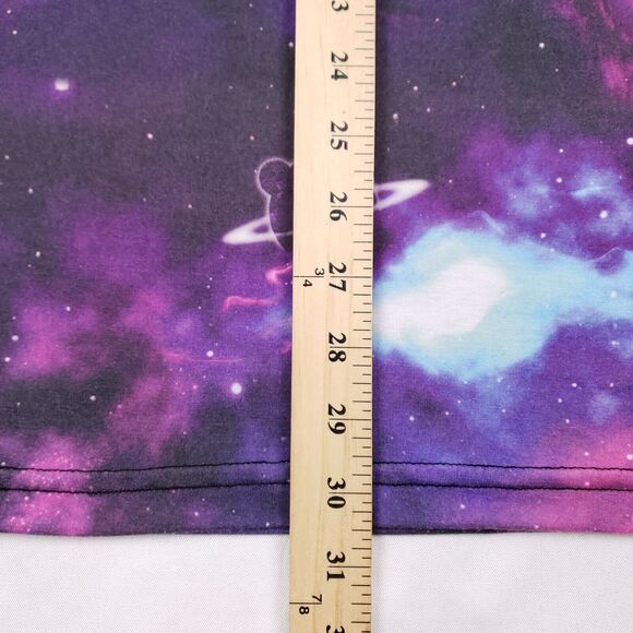 Entree LS Shirt Womens Large Purple Galaxy Cosmic AOP Crew Neck Short Sleeve USA - Picture 13 of 13